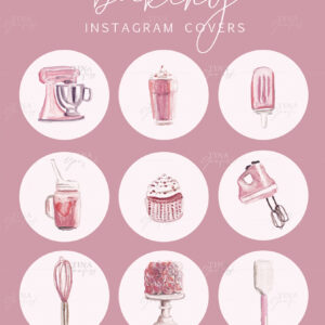 baking instagram cover watercolor icon