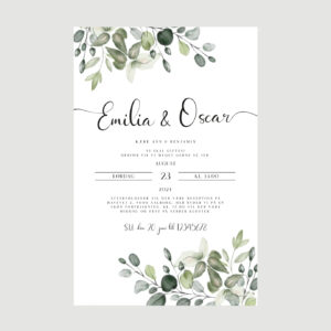 blade og eucalyptus invitation aalborg bryllup
